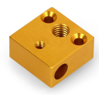 Bllok ngrohës për printer 3D Creality Ender 3 CR 10S, alumini, 20x20x10 mm, ngjyrë ari