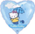Balon folje Hello Kitty Umbrella, zemër, 45cm, blu