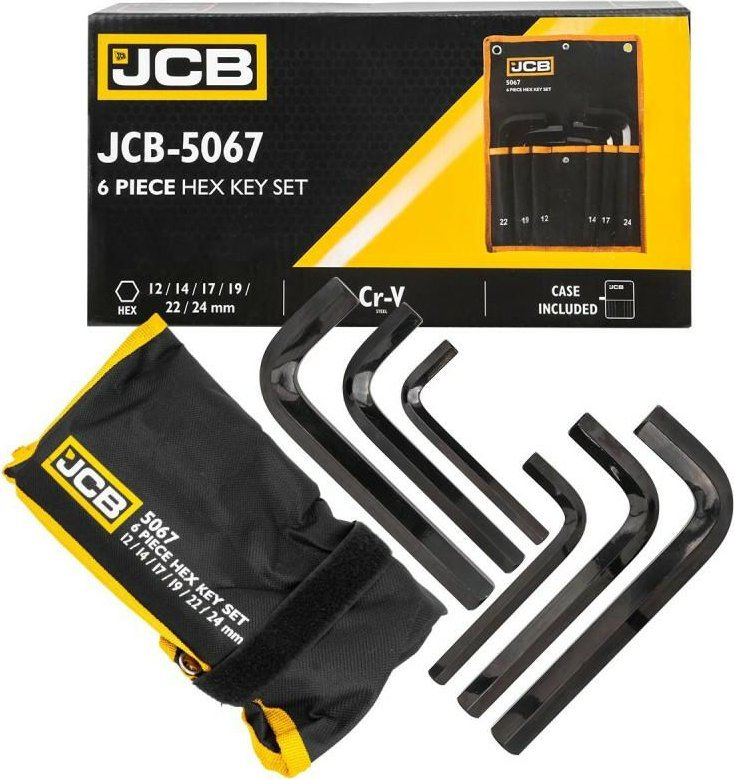 Set çelësa imbus JCB JCB-5067, 6 copë, 12-24mm, me çantë
