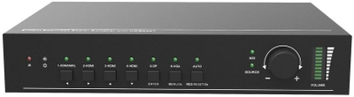 Video scaler Vivolink VL120026, 6 hyrje HDMI DP VGA, dalje HDMI HDBaseT, i zi