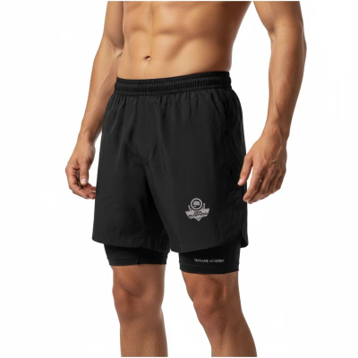 Pantallona të shkurtra MMA DBX Bushido, 2 në 1 me leggins, të zeza