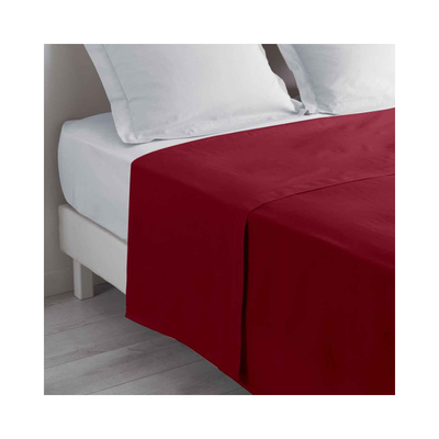 Çarçaf i sheshtë Biolina, pambuk 100% organik, 180x290cm, burgundy