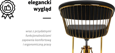 Karrige parukerie System Lile Gold, profesionale, e zezë me ar