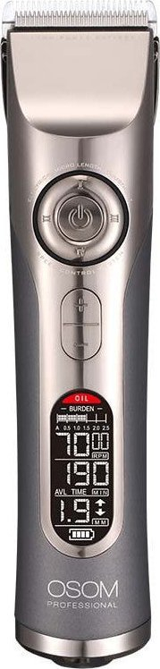 Makineri flokësh profesionale OSOM OSOMHC980, bateri 250 min, rregullim 1–1.9 mm, gri