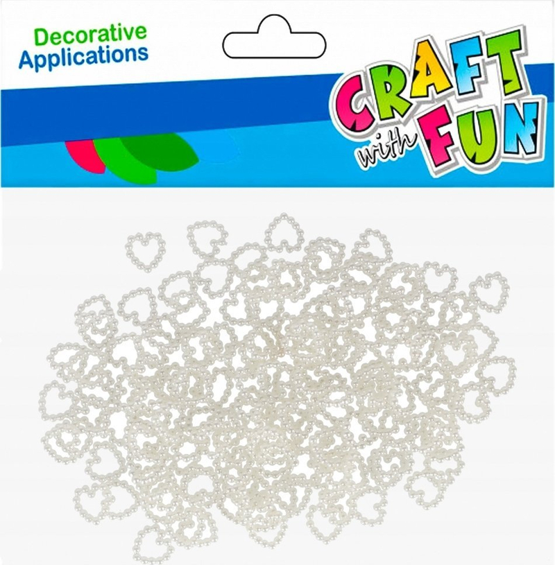 Rruaza dekorative Craft Fun Hearts Little Hearts, 10mm, 300 copë, ecru