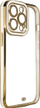 Mbështjellës telefoni Hurtel Fashion Case për Samsung Galaxy A12 5G, xhel transparent, kornizë me ngjyrë ari, i bardhë