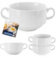 Tas supë porcelani Orion, me dy doreza, i bardhë