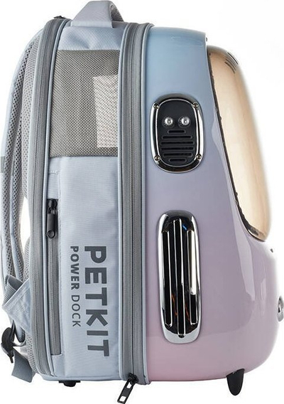 Ранец-транспортер за мачки PetKit Breezy2, со LED светло, активна вентилација, розов