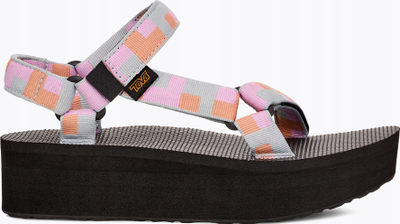 Sandale për goca Teva Flatform Universal, platformë 4.4 cm, rripa poliester, të zeza