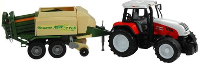 Lodër traktor me rimorkio Leantoys, 65cm, jeshile