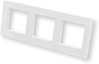 Kornizë xhami për mur Homematic IP Glass Frame 3-gang, madhësi 55, 3 vende, e bardhë