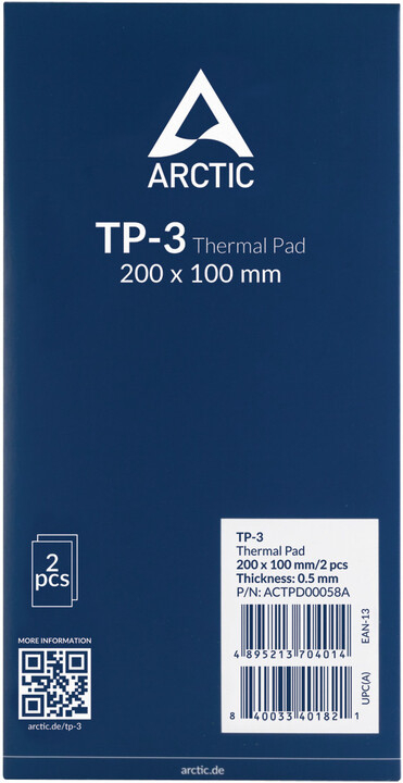 Pad termik Arctic TP-3, 200x100x0.5mm, 2 copë