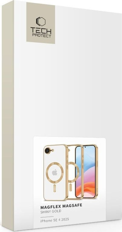 Mbulesë telefoni Tech-Protect MagFlex MagSafe për iPhone 16E, transparente, ngjyrë ari