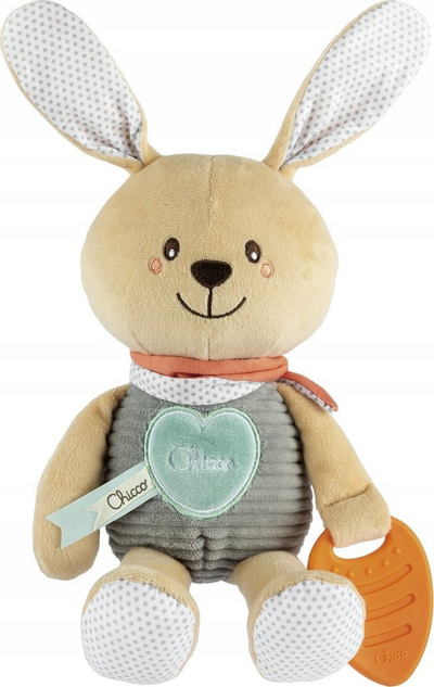 Lepurush pelushi Chicco Cuddly Little Bunny, i butë, për foshnje, ngjyrë pastel