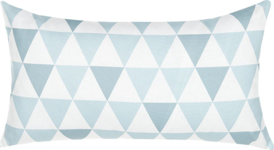 Jastëk për kopsht TRIFOS Geometric, 40 x 70 cm, model me figura, blu me të bardhë