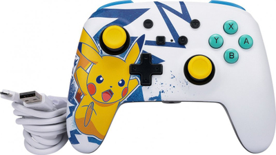 Kontroller PowerA Enhanced Pikachu High Voltage, me kabllo, shumëngjyrësh