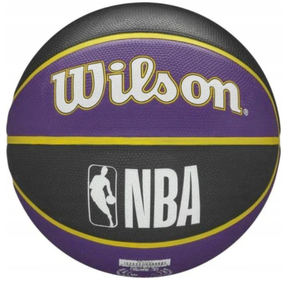 Top basketbolli Wilson NBA LA Lakers, madhësia 7, me pompë, lejla me të verdhë