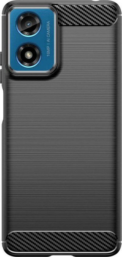 Kapak telefoni Tech-Protect TPUCarbon për Motorola, material TPU, pamje fibrë karboni, ngjyrë e zezë