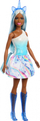 Kukull Barbie Unicorn, flokë blu ombre, aksesorë unikorn, shumëngjyrëshe