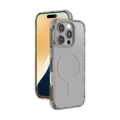 Футрола за телефон Amazingthing Omni Mag, за iPhone 16 Pro Max, MagSafe, сива проѕирна