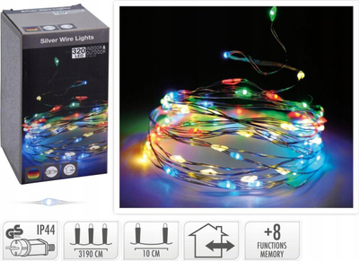 Varëse dekorative me drita LED H&S for Mondex CHAIN 320L, 31.9m, 320 LED, shumëngjyrëshe e ngrohtë