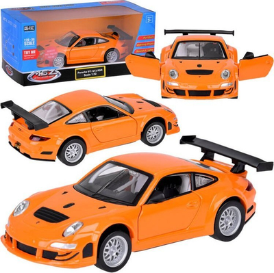 Makinë lodër metalike Porsche 911 GT3 RSR, shkalla 1:32, drita dhe tinguj, shumëngjyrëshe