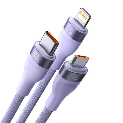 Kabllo karikimi Baseus CASS030205 3 në 1, 100W, 1.5m, lejla