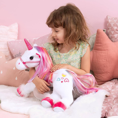 Lodër pelushi Bayer Cuddly Toy Unikorn, me dritë, me tinguj, shumëngjyrësh