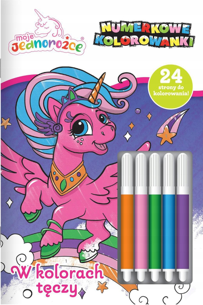 Libër ngjyrosjeje In the Colors of the Rainbow My Unicorns, me numra, me 24 figura, shumëngjyrësh