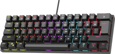 Tastierë mekanike Rampage Plower K60, switch Blue, LED, e zezë