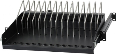 Raft i lëvizshëm për kabinet rack Techly, 14 ndarje, për kabinet 19", i zi