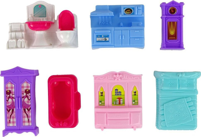 Set shpie lodër Leantoys Villa House, me drita, me figura, rozë