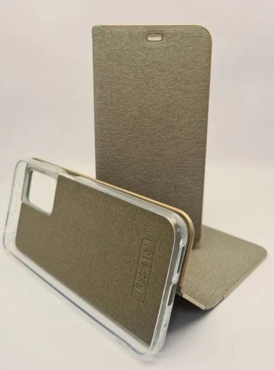 Këllëf folio Musttby për Redmi 13R, funksion qëndrimi, teksturë lëkure, gri