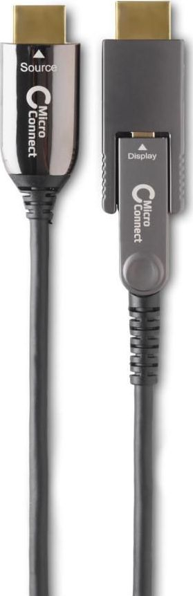 Kabllo HDMI MicroConnect Premium Optike A në D, HDMI 2.0, me adapter A në A, e zezë