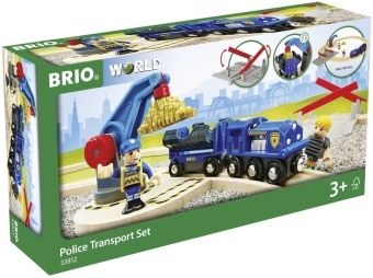 Lodër tren BRIO World Police Transport Set 33812, dru, 3+ vjeç, shumëngjyrësh