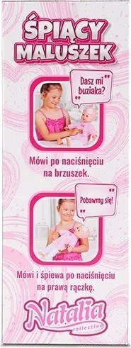 Kukull Artyk Natalia Sleeping Baby, 38 cm, me zë, me ngjyra nga të gjitha
