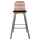 Stol bar Allegra HM5452, kornizë metalike, wicker, bezhë
