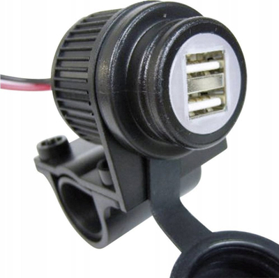Полнач за мотоцикл Midland Duo USB Socket, 12V, 2 USB порти, црн