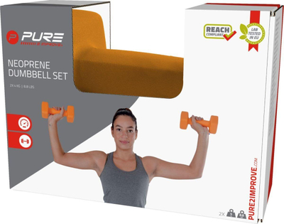 Hantel neopreni Pure 2 Improve, 4 kg, njëcopësh, i zi