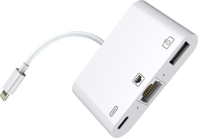 Adapter HUB Microconnect LIGHT-HUB2, Lightning 3 në 1, i bardhë