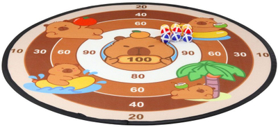 Loja shenjestre Capybara Dartboard Skill Game, diametër 73.5 cm, me toptha Velcro dhe pistoleta, shumëngjyrëshe