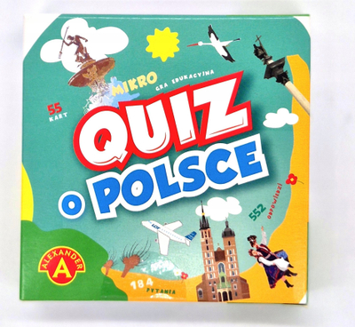 Lojë tavoline Alexander Quiz about Poland Silver ALEX, edukative, në format xhepi, shumëngjyrëshe