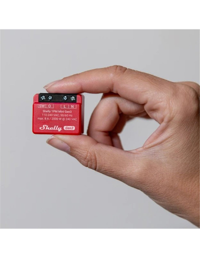 Ndërprerës me një rele SHELLY 1PM Mini Gen3, WiFi & Bluetooth, KNXnet / IP communication