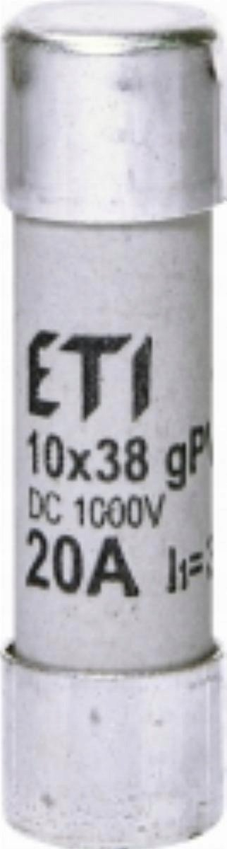 Цилиндрична фотонапонска сигурност Eti PV CH 10x38 gPV, 20A, 1000V DC