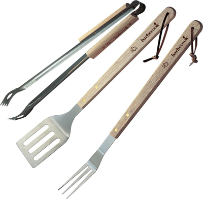 Set aksesorësh Barbecook 223.0310.055, 3 pjesë, çelik inox, doreza druri