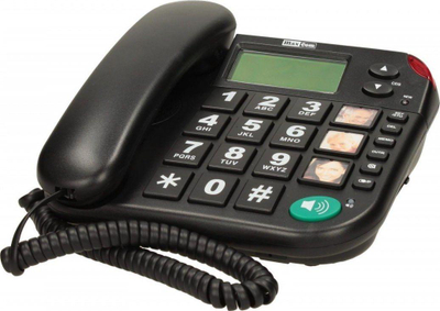 Telefon fiks Maxcom KXT 480, me ekran me dritë, me altoparlant (hands free), i zi