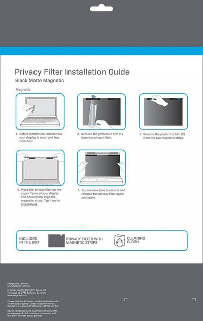 Filter privatësie për laptop Gearlab Magnetic Privacy Filter, 16", magnetik, i zi