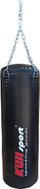 Thes boksi Kubisport 90 x 30 cm, 24-26 kg, lëkurë PU, i kuq