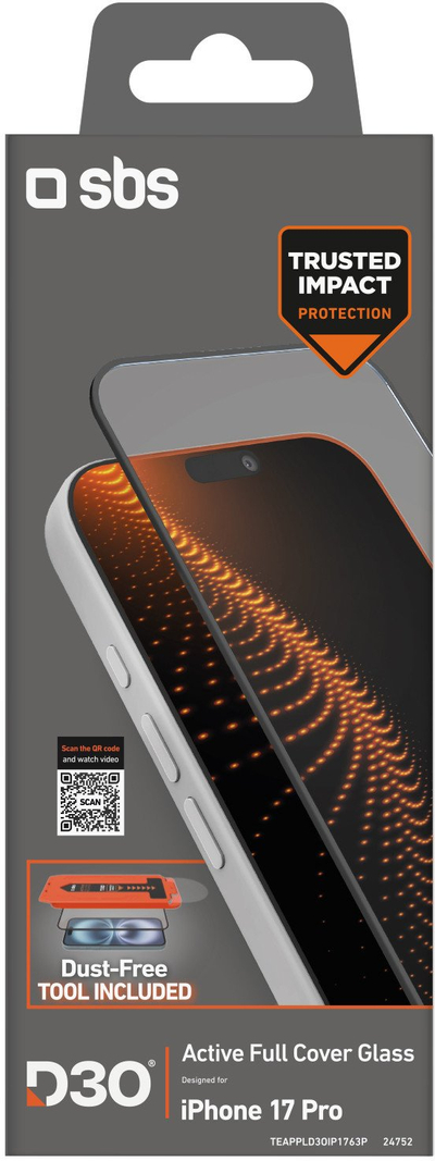 Mbrotjës ekrani SBS Smartphone Glass për Apple iPhone 17 Pro, xham i kalitur, transparent