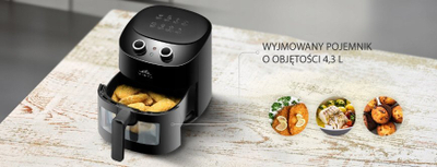 Fritezë me ajër të nxehtë ETA Vista 0168 90000, 4.3L, 1300W, e zezë